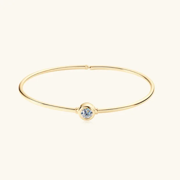 Valeria 14k Gold Plated 925 Sterling Silver Bangle Moissanite