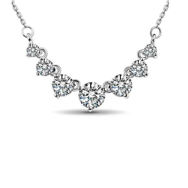 Radiant Elegance: 2.8ct Kara Moissanite Necklace - A Stunning Choice for Wedding Bliss in 925 Silver, Adorned with 18K Gold Plating.