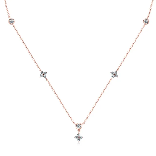 Dazzling Elegance: Genuine Karina Moissanite Necklace Pendant for Women - 925 Sterling Silver, D Color Round Cut.