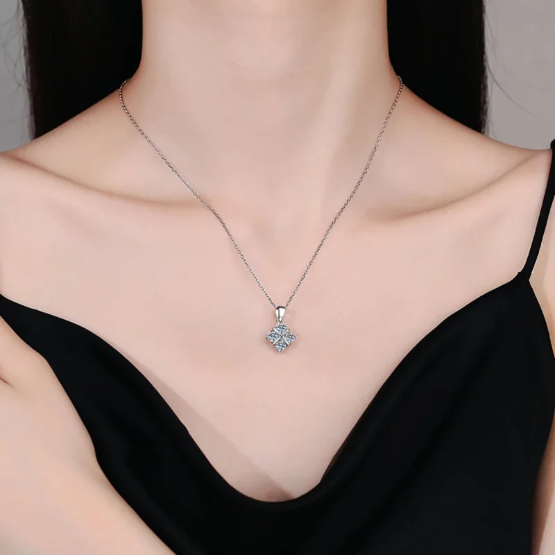 Captivating Sparkle: 1.2cttw Genuine D Color 4mm Ensley Moissanite Pendant Necklace .