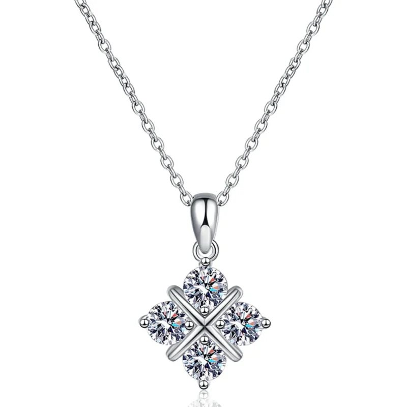 Captivating Sparkle: 1.2cttw Genuine D Color 4mm Ensley Moissanite Pendant Necklace .