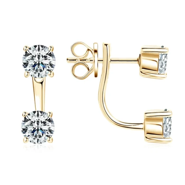 Luxurious 18K Gold-Plated 925 Sterling Silver Lydia Moissanite Diamond Earring