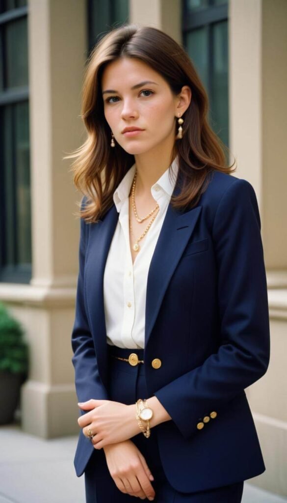 girl in formal suit