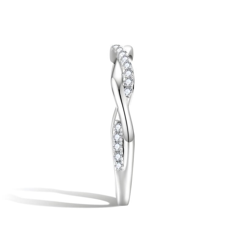 Hannah Moissanite Ring Bohemian Chic: Twisted Vine Moissanite Stacker