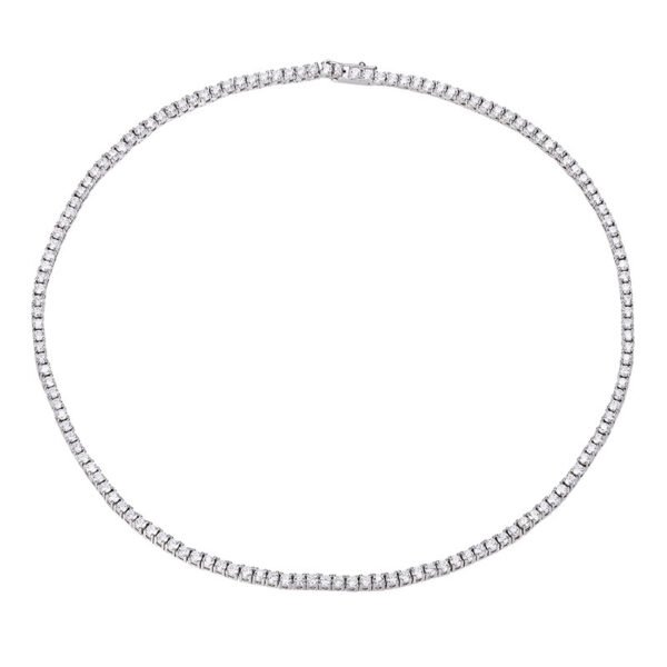 Luxurious Luxury: Delilah Moissanite Tennis Necklace - Indulge in the ultimate luxury with this exquisite moissanite tennis necklace. Featuring D color stones and a timeless design.