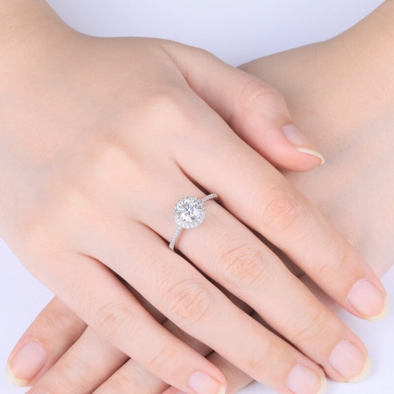 Elegant and durable, Sophia Moissanite Ring 925 sterling silver ring features a dazzling 1 ct D-color Moissanite in a platinum-plated setting. Lightweight and brilliant, perfect for any occasion.