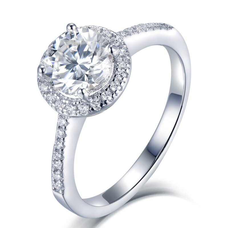 Elegant and durable, Sophia Moissanite Ring 925 sterling silver ring features a dazzling 1 ct D-color Moissanite in a platinum-plated setting. Lightweight and brilliant, perfect for any occasion.