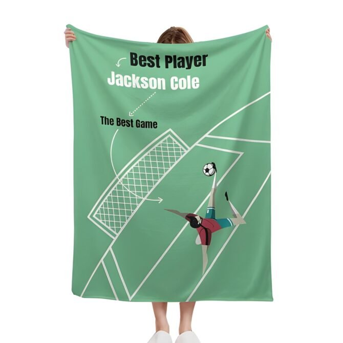 Custom Throw Blanket - Personalized Baby Blanket (SoccerPattern)