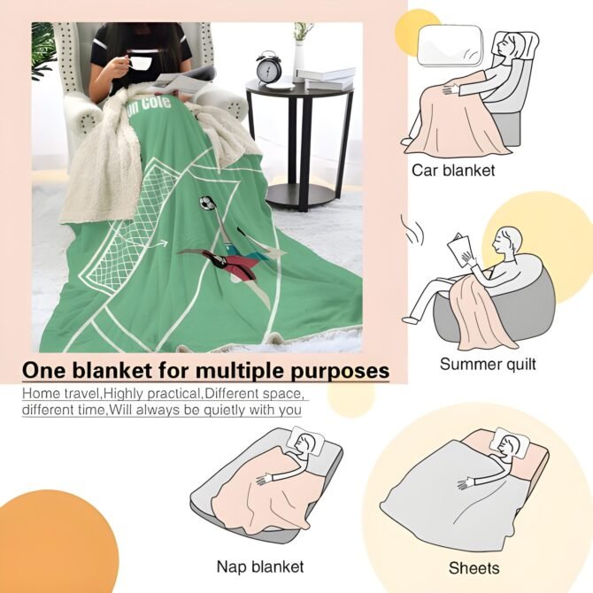 Custom Throw Blanket - Personalized Baby Blanket (SoccerPattern)