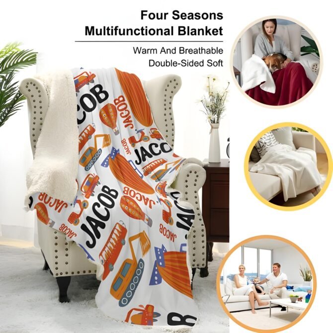 Custom Throw Blanket - Personalized Baby Blanket (VehiclePattern)