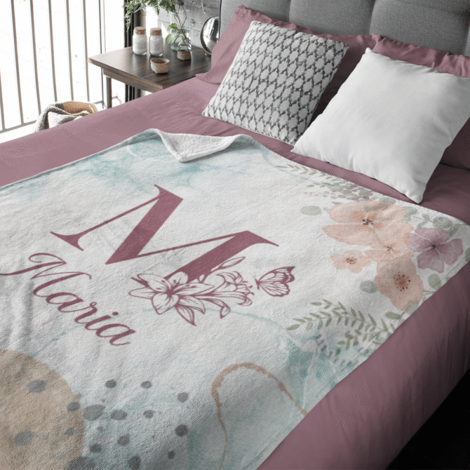 personalized baby blanket custom baby blanket initial