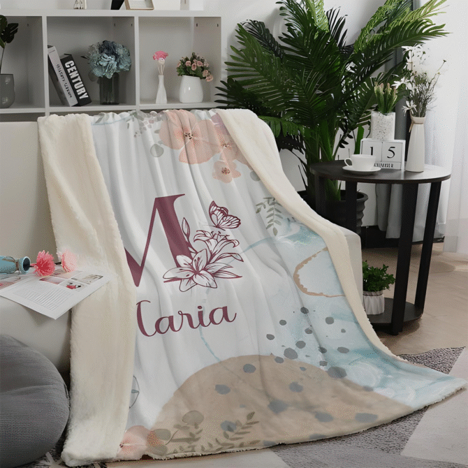 personalized baby blanket custom baby blanket initial