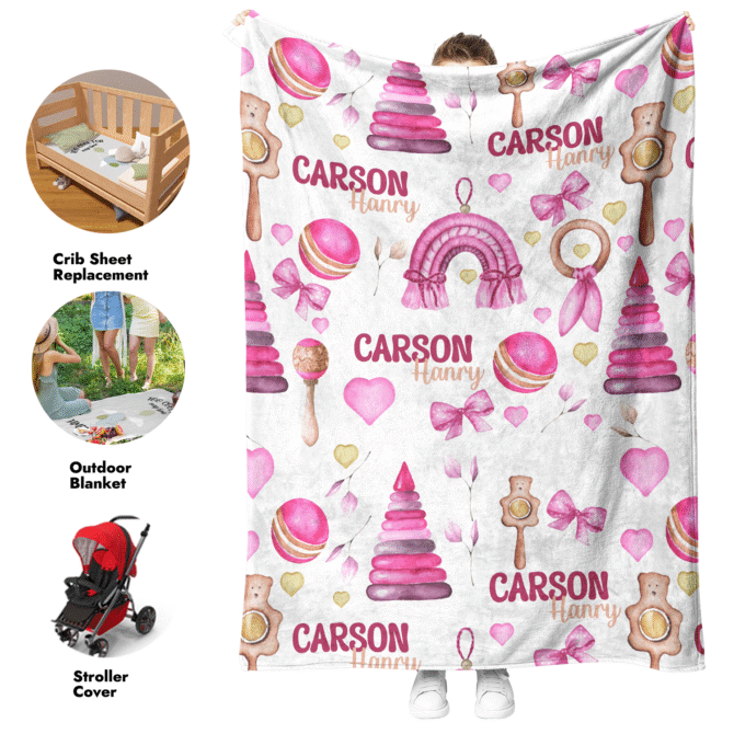 baby blanket with name personalized baby swaddle blanket Chrismas Pattern blanket (4)
