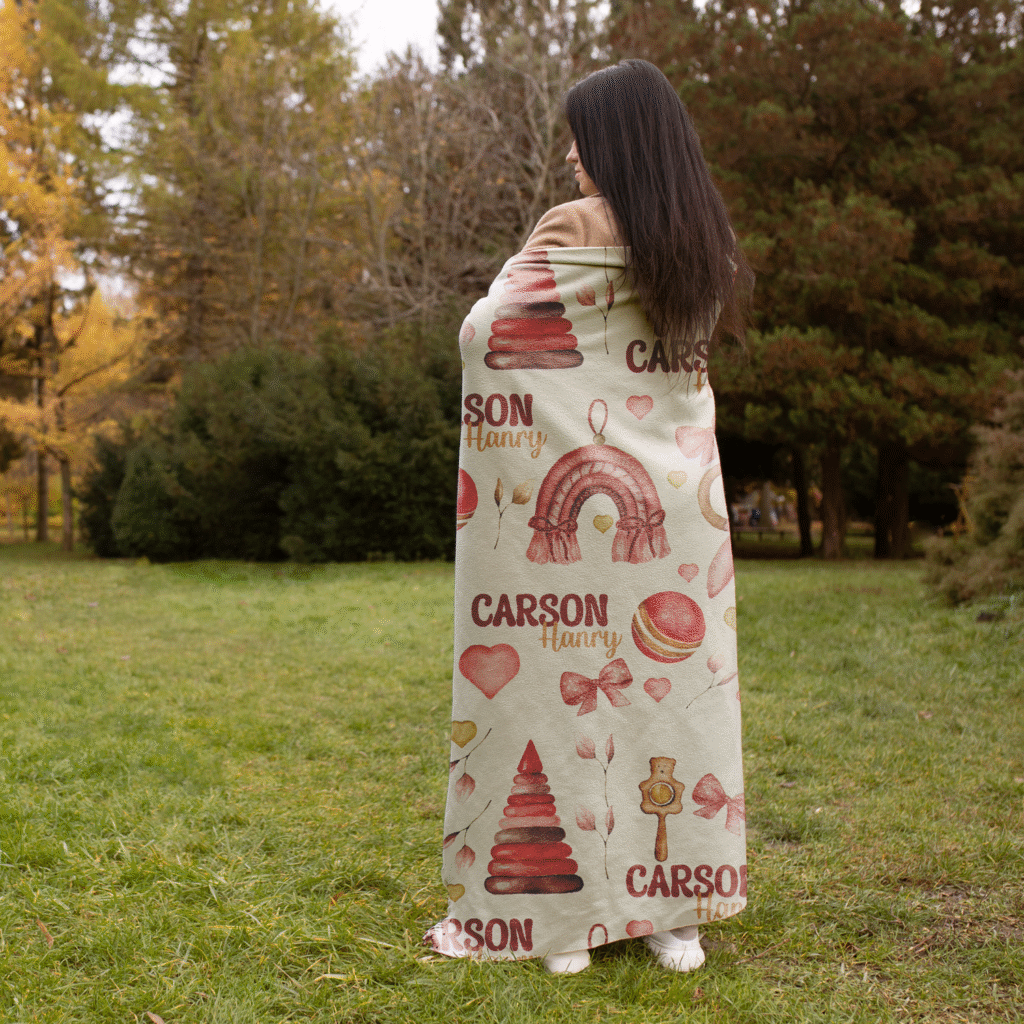 baby blanket with name personalized baby swaddle blanket Chrismas Pattern blanket (4)