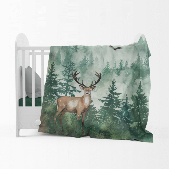 Custom Throw Blanket - Personalized Baby Blanket (WoodLand):
