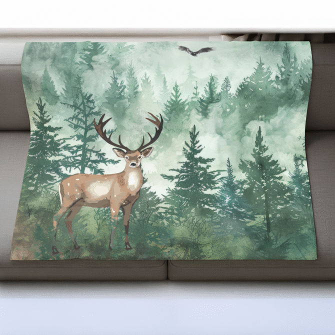 Custom Throw Blanket - Personalized Baby Blanket (WoodLand):