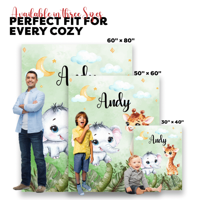 Custom Throw Blanket - Personalized Baby Blanket (JunglePattern) - Image 4