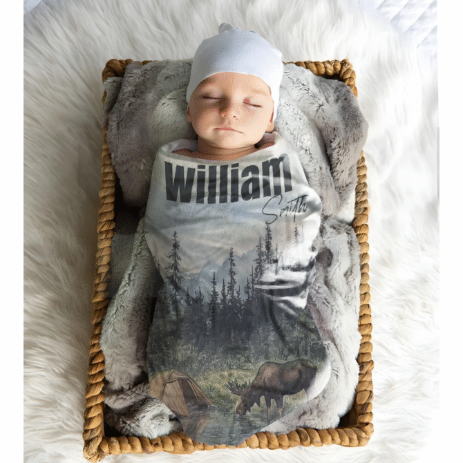 Custom Throw Blanket - Personalized Baby Blanket (WildLand) - Image 3