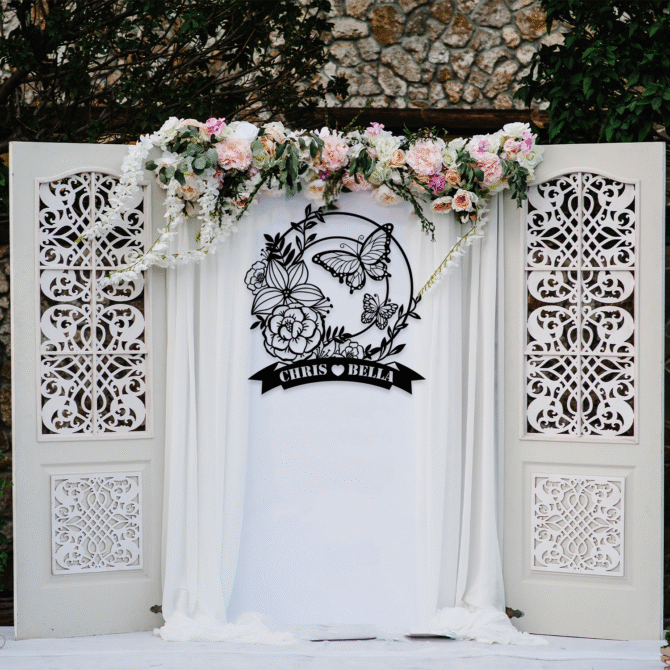 Personalized Metal Name Sign – Stylish Personalized Flower Metal Wall Décor for Any Space - Image 2