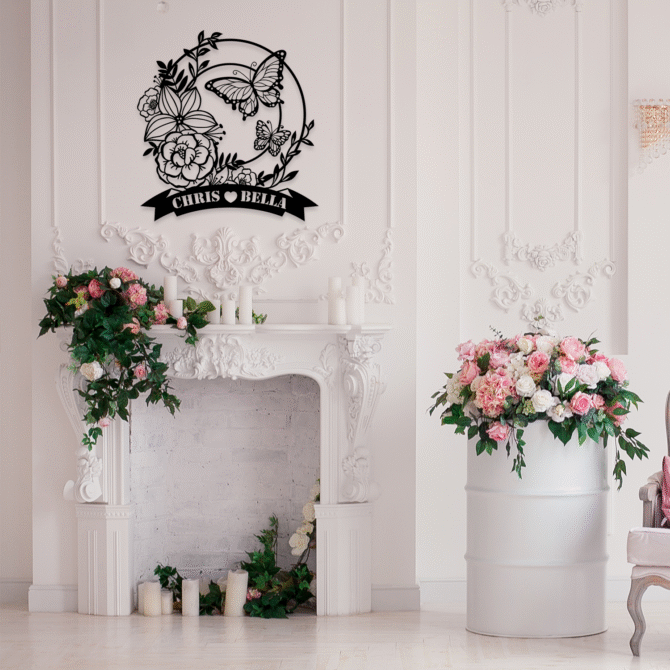 Personalized Metal Name Sign – Stylish Personalized Flower Metal Wall Décor for Any Space - Image 3